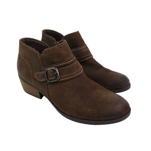 Clarks Charlten Bay Womens Size 7.5 Brown Leather Zip Ankle Booties Shoes